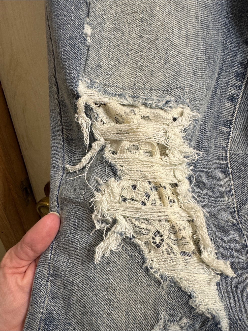 Judy Blue Light Blue Distressed Skinny Jeans - Picture 4 of 6